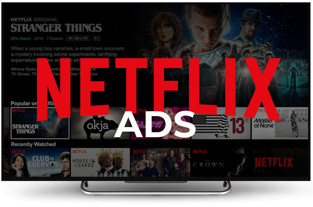 Front facing TV Mockup - Netflix Ads